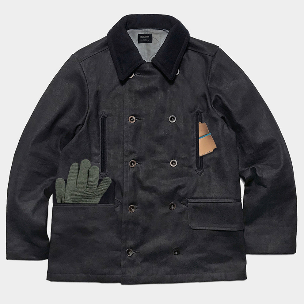 BZEN M.3219-SKULLY REGULAR FIT UPCYCLED CANADIAN ARMY LINERS PEA COAT- –  Miner49er.Shop