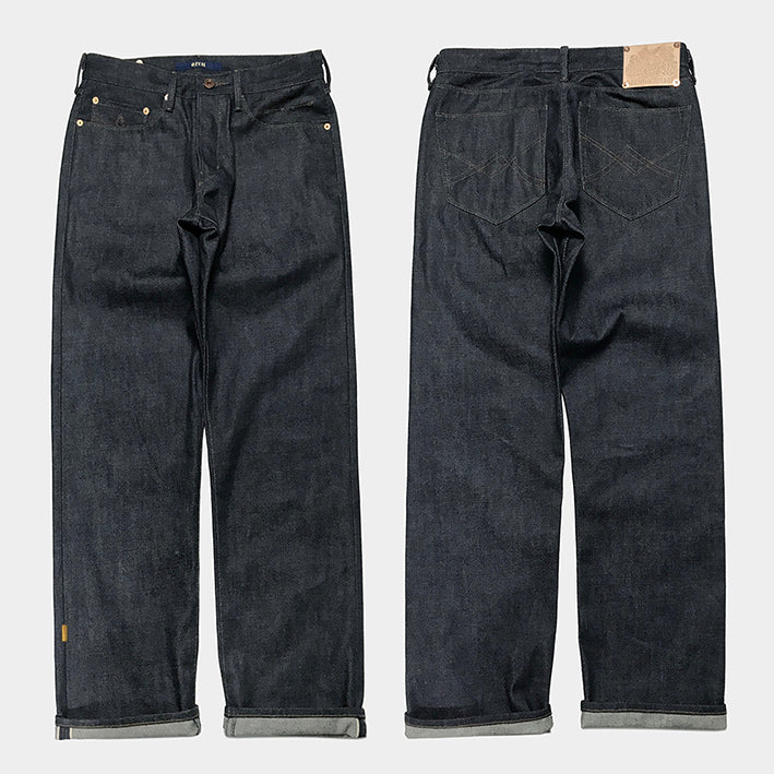 BZEN BESPOKE M.1008 SBS-STITCH BY STITCH REGULAR STRAIGHT TOTALLY HAND SEWN  CUSTOM ORDER RAW WHITE SELVEDGE INDIGO DENIM JEAN-12.75oz-RAW INDIGO